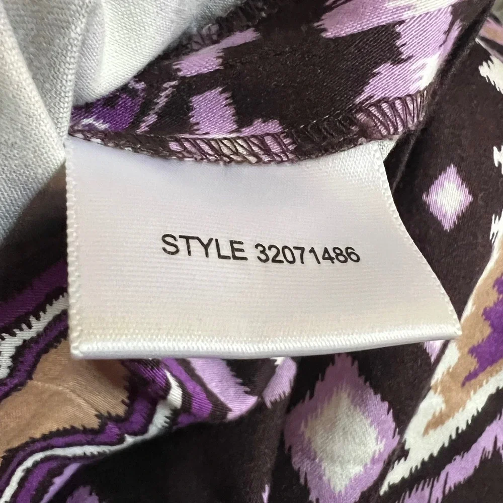 Tory Burch Purple Ikat Stretch Cotton Tunic Dress 6 Mediterranean Coastal Chic‎